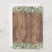 Invitation Rustic Gold Eucalyptus & White Floral Wood Bridal (Dos)