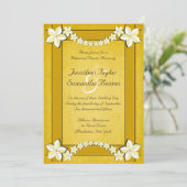 Invitation Rustic Gold Floral Mariage Dîner de répétition Inv (Debout devant)
