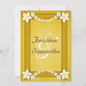 Invitation Rustic Gold Floral Mariage Dîner de répétition Inv (Dos)