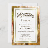 Invitation Rustic Gold Frame 50e anniversaire Dîner Invitatio (Devant)