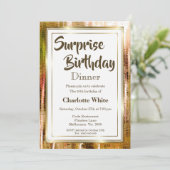 Invitation Rustic Gold Frame Surprise Dîner d'anniversaire 30 (Debout devant)