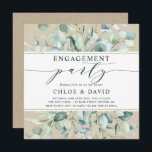 Invitation Rustic Gold Green Botanical Engagement Party<br><div class="desc">Cette invitation de carré de fiançailles présente une aquarelle peinte verdure botanique et eucalyptus sur un arrière - plan d'impression papier imitation kraft. Pour une personnalisation plus avancée de cette conception,  cliquez sur le lien Personnaliser supplémentaire pour modifier la police,  la taille et la couleur.</div>