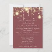 Invitation Rustic Gold Lights Jar Blush Rose Mariage (Devant)