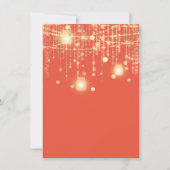 Invitation Rustic Gold Lights Jar Coral Rose Mariage (Dos)