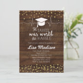 Invitation Rustic Gold Nursing Graduation Party (Debout devant)
