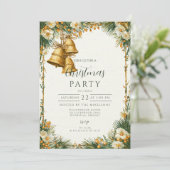 Invitation Rustic Golden Bells Fête (Debout devant)