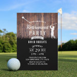 Invitation Rustic Golf Sport Parti de retraite<br><div class="desc">Rustic Golf Thème Retraite Invitations.</div>