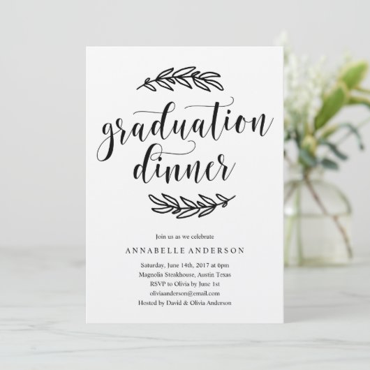 Invitation Rustic Graduation Dîner (Debout devant)