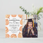 Invitation Rustic Graduation Party Citrouille aquarelle photo (Debout devant)