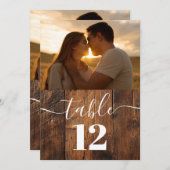 Invitation Rustic Grange Boho de bois Numéro de la table de p (Devant / Derrière)