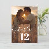 Invitation Rustic Grange Boho de bois Numéro de la table de p (Debout devant)