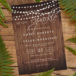Invitation Rustic Grange Bois Chaîne Lumières Mariage du soir<br><div class="desc">Laissez-moi aimer SPARKLE ! Un choix rustique chic unique pour les mariages et autres célébrations connexes. (1) Pour plus de personnalisation, cliquez sur le bouton "Personnaliser" et utilisez notre outil de conception pour modifier ce modèle. Tous les styles de texte, couleurs, tailles peuvent être modifiés selon vos besoins. (2) Si...</div>