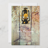 Invitation Rustic Grange Bois & Lanterne 40e fête d'anniversa (Devant)