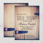 Invitation Rustic Grange Bois Latte de douche nuptiale Invita (Devant / Derrière)