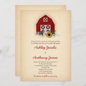 Invitation Rustic Grange ferme Pays Sunflower Daisy Mariage (Devant / Derrière)