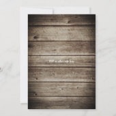 Invitation Rustic Grange Floral Antler Hunt Mariage du soir (Dos)