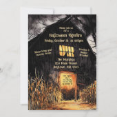 Invitation Rustic Grange Halloween Bonfire Halloween (Devant)