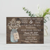 Invitation Rustic Grange Mariage Wood Mason Jar Babys Respire (Debout devant)