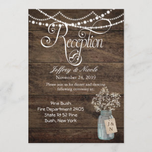 Invitation Rustic Grange Mariage Wood Mason Jar Babys Respire