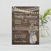Invitation Rustic Grange Mariage Wood Mason Jar Babys Respire (Debout devant)