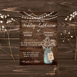 Invitation Rustic Grange Mariage Wood Mason Jar Babys Respire<br><div class="desc">Il s'agit d'un magnifique mariage rustique de campagne avec des fleurs d'haleine de bébé blanc à l'intérieur d'un bocal de maçon. Vous pouvez customiser cette conception plus loin en cliquant sur le bouton PERSONNALISER IT. Je suis en mesure de concevoir n'importe quel article correspondant alors assurez-vous de me contacter si...</div>