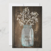 Invitation Rustic Grange Mariage Wood Mason Jar Babys Respire (Dos)