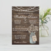 Invitation Rustic Grange Mariage Wood Mason Jar Babys Respire (Debout devant)