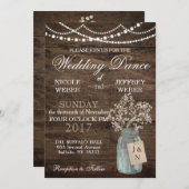 Invitation Rustic Grange Mariage Wood Mason Jar Babys Respire (Devant / Derrière)