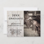 Invitation Rustic Grange Wood Deux photos Célébration de la g (Devant)