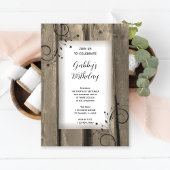 Invitation Rustic Grange Wood Pays Fête d'anniversaire