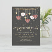 Invitation Rustic Grapevine et Heart Winter Engagement Party (Debout devant)
