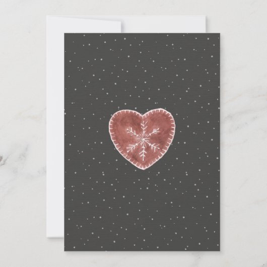 Invitation Rustic Grapevine et Heart Winter Engagement Party (Dos)