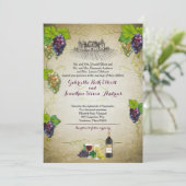 Invitation Rustic Grapevine Vineyard Mariage Event (Debout devant)