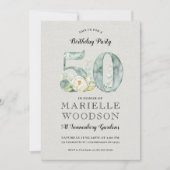 Invitation Rustic Green 50e fête d'anniversaire (Devant)