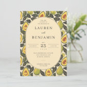 Invitation Rustic Green Avocado Border (Debout devant)