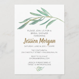 Invitation Rustic Green Bridal Shower
