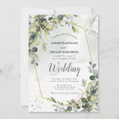 Invitation Rustic Green Eucalyptus Arch Photo QR Code Mariage (Devant)