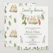 Invitation Rustic Green Girls Locally Grown Baby Shower (Devant / Derrière)
