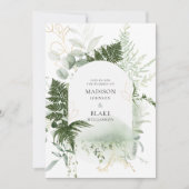 Invitation Rustic Green Gold Mariage (Devant)