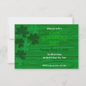 Invitation Rustic Green Wood St. Patrick’s Day Party  (Devant)