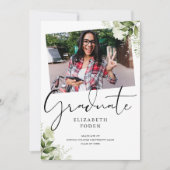 Invitation Rustic Greenery 2 Diplôme photo (Devant)