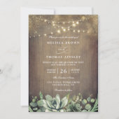 Invitation Rustic Greenery Country Barn QR Code Wedding (Devant)