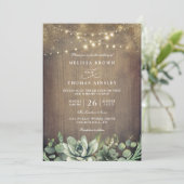 Invitation Rustic Greenery Country Barn QR Code Wedding (Debout devant)