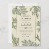 Invitation Rustic Greenery Elegant Modern QR Code Wedding (Devant)