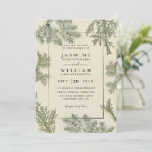 Invitation Rustic Greenery Elegant Modern QR Code Wedding (Debout devant)