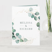 Invitation Rustic Greenery Gold Eucalyptus QR Code Wedding  (Devant)