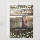 Invitation Rustic Greenery Photo 2025 Graduation Party (Devant)