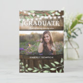 Invitation Rustic Greenery Photo 2025 Graduation Party (Debout devant)
