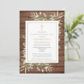 Invitation Rustic Greenery Photo Célébration des funérailles  (Debout devant)