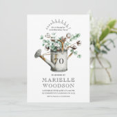 Invitation Rustic Greenery Surprise 70e fête d'anniversaire (Debout devant)